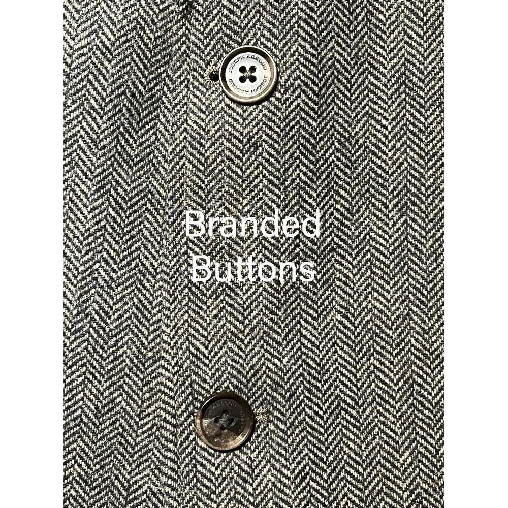 Joseph Abboud XL 44R Mens Gray Herringbone Flannel Blazer Sport Jacket - Picture 6 of 14